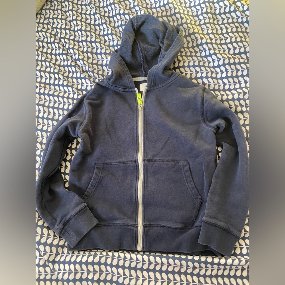 Crewcuts Dark Blue Kids Hoodie with pop of Neon Size L (10-11)